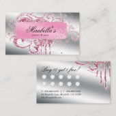 Glitter Nail Salon Afspraak Elegante Loyaliteit Klantenkaartje (Voorkant / Achterkant)
