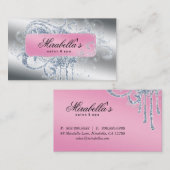 Glitter Nail Salon Benoeming Elegant Bling Visitekaartje (Voorkant / Achterkant)