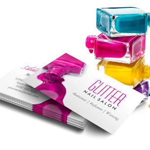 Glitter Nail Salon Manicure - Roze, stijlvol Visitekaartje