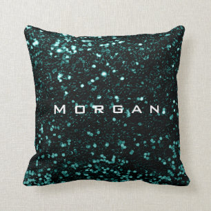 Glitter Name Mode Sequin Blauwgroen Cali Green Kussen
