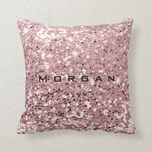 Glitter Name Mode Sequin Pink Blush Powder Roos Kussen