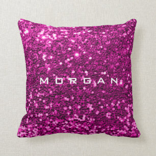 Glitter Name Mode Sequin Pink Fuchsia Roos Kussen