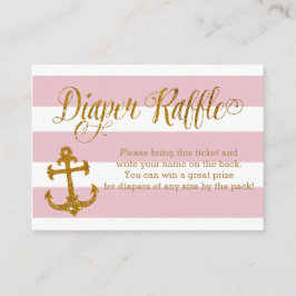 Glitter Nautisch Baby shower Luier Raffle Kaart
