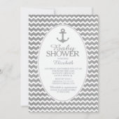 Glitter nautische anker Baby shower uitnodiging (Voorkant)