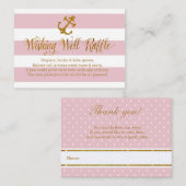 Glitter Nautische Baby Wishing Well Raffle Kaart (Voorkant / Achterkant)