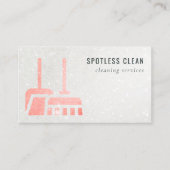 Glitter Neon Oranje Shiny Broom Cleaning Service Visitekaartje (Voorkant)