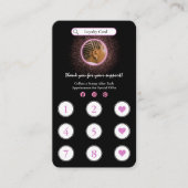 Glitter Neon Roze Haar Vlechten Loyaliteit Kaart Visitekaartje (Voorkant)