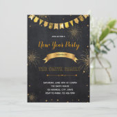 Glitter New Years Eve Invitation Kaart (Staand voorkant)