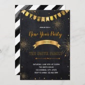 Glitter Nieuwjaarsfeest Uitnodiging (Voorkant / Achterkant)