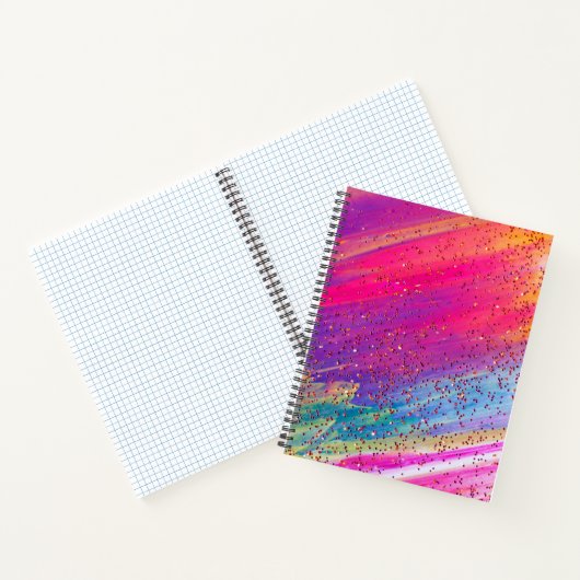Glitter Notitieboek met meerkleurige regenboog, kl (Binnen)