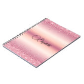 Glitter-Notitieboek voor persoonlijk roze druppela Notitieboek (Linkerzijde)