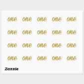 Glitter nummer 1 (1) ronde sticker (Vel)