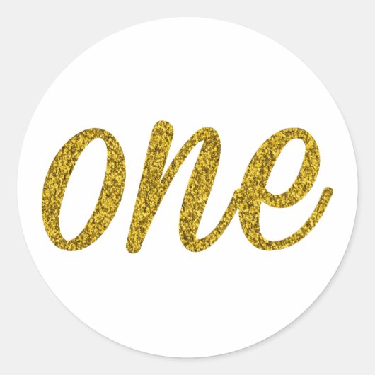Glitter nummer 1 (1) ronde sticker (Voorkant)