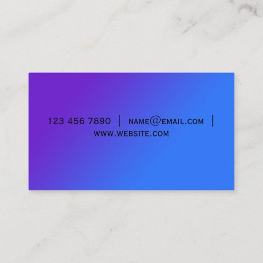 Glitter Ocean Blue Navi Aquatic Visitekaartje (Achterkant)