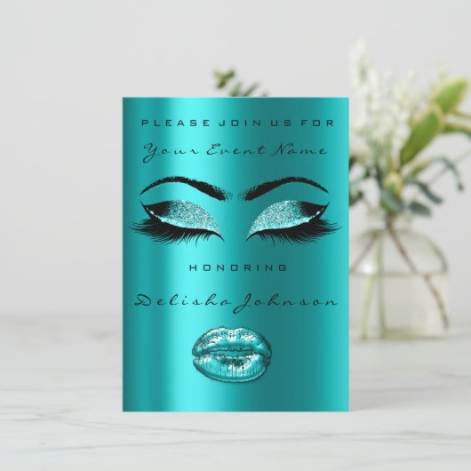 Glitter Ocean Mermaid Vrijgezellenfeest Sweet 16th Kaart (Staand voorkant)