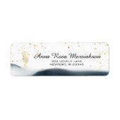 *~*Glitter Ocean Nautical Beach ZEE HORSE Gold Etiket (Voorkant)