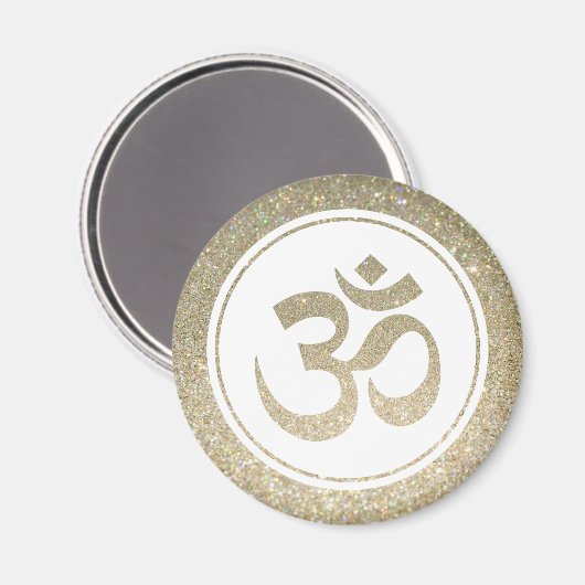 Glitter OM Symbool Koelkast Magneet (Voorkant / Achterkant)