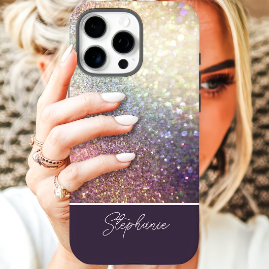 Glitter Ombre Aangepaste naam Case-Mate iPhone Case