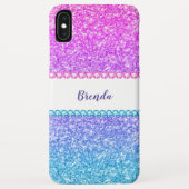 Glitter ombre & diamanten girale vormgeving Case-Mate iPhone case (Achterkant)