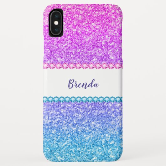 Glitter ombre & diamanten girale vormgeving Case-Mate iPhone case (Achterkant)