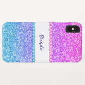 Glitter ombre & diamanten girale vormgeving Case-Mate iPhone case (Achterkant (horizontaal))