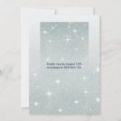 Glitter ombre dusty blue jurk zestien kaart (Achterkant)