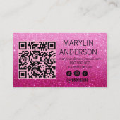 Glitter Ombre Elegant Modern Lash QR-code Visitekaartje (Achterkant)