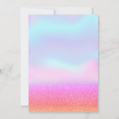 Glitter Ombre, Holographic Eiffel Tower Quinceaner Kaart (Achterkant)