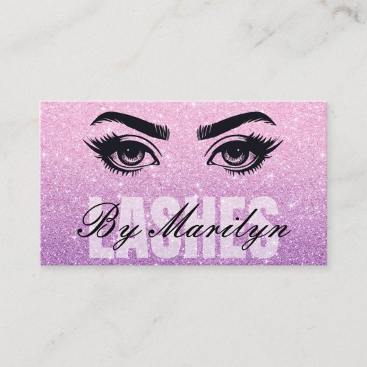 Glitter Ombre Lash Art Technician Trendy Visitekaartje (Voorkant)