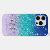 Glitter Ombre Monogram iPhone Hoesje | Gepersonali 15 Pro Max Case (Achterkant horizontaal)