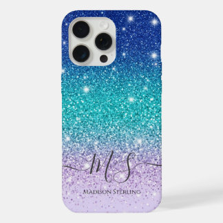 Glitter Ombre Monogram iPhone Hoesje | Gepersonali 15 Pro Max Case