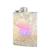 Glitter Ombre Olifant, Bokeh - Persoonlijk Heupfles (Links)