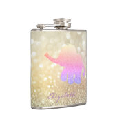 Glitter Ombre Olifant, Bokeh - Persoonlijk Heupfles (Rechts)