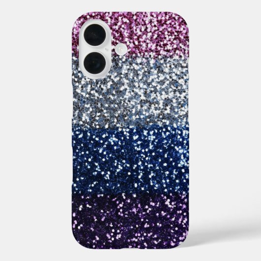 Glitter Ombre Paarse Blue Case-Mate iPhone Case (Achterkant)