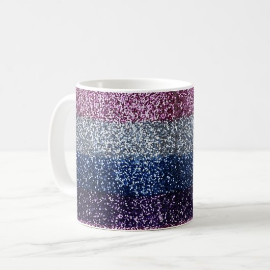 Glitter Ombre Paarse Blue Koffiemok (Voorkant links)