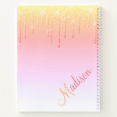 Glitter Ombré Pink Glam Sparkles Notitieboek (Achterkant)