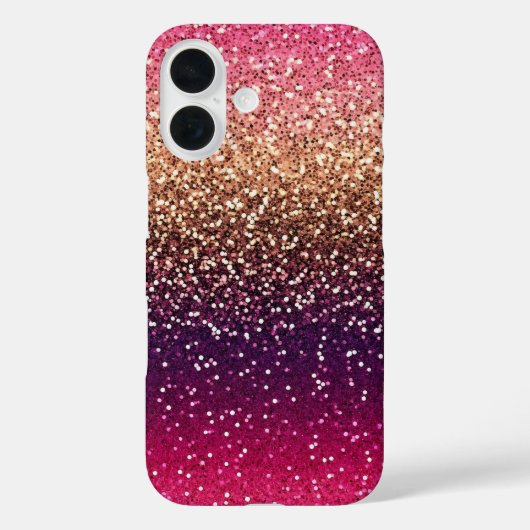 Glitter Ombre Pink Gold Case-Mate iPhone Case (Achterkant)