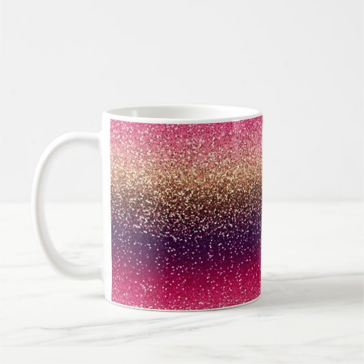 Glitter Ombre Pink Gold Koffiemok (Links)