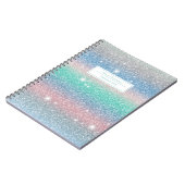 Glitter Ombre Rainbow Naam en onderwerp Notitieboek (Linkerzijde)