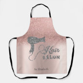 Glitter Ombre Roos Gold Hearts,Hairdryer Schort (Voorkant)