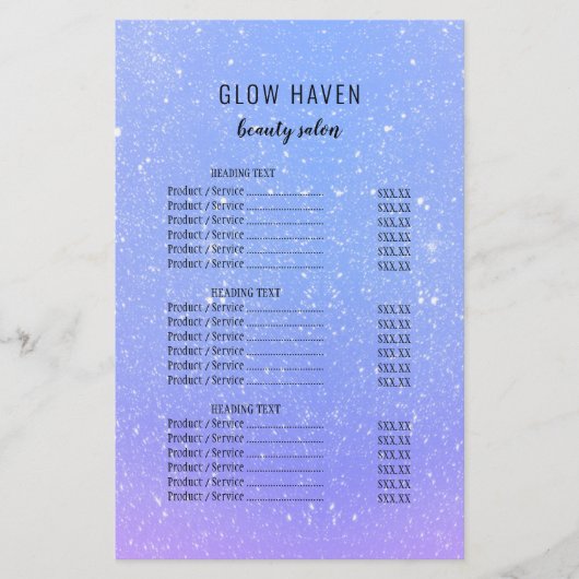 Glitter Ombre Schoonheidssalon Flyer (Voorkant)