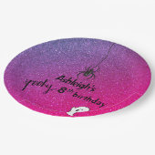 Glitter Ombre Spider Ghost Glam Halloween Papieren Bordje (Gekanteld)
