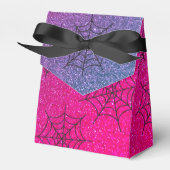 Glitter Ombre Spider Web Blauwgroen Roze Paars Bedankdoosjes (Voorkant Zijde)