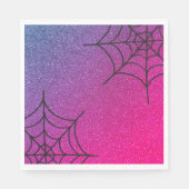 Glitter Ombre Spider Web Blauwgroen Roze Paars Servet (Voorkant)