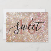 Glitter Ombre Sweet 16 Birthday Bedankkaart (Achterkant)