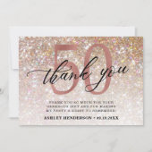 Glitter Ombre Sweet 50th Birthday Bedankkaart (Voorkant)