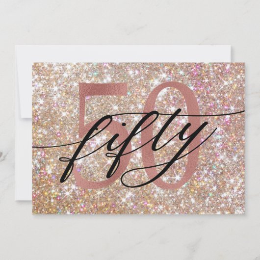 Glitter Ombre Sweet 50th Birthday Bedankkaart (Achterkant)