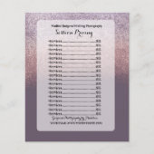 Glitter Ombre Wedding Photography Session Pricing Flyer (Voorkant)