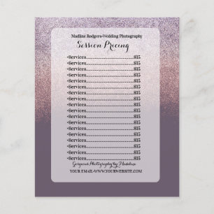 Glitter Ombre Wedding Photography Session Pricing Flyer