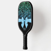 Glitter Ombre Zebra Blauw Lint Monogram Pickleball Paddle (Links)